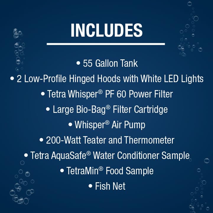 Tetra Whisper PF 60 filter keeps water clear and calm in the 55 gallon kit