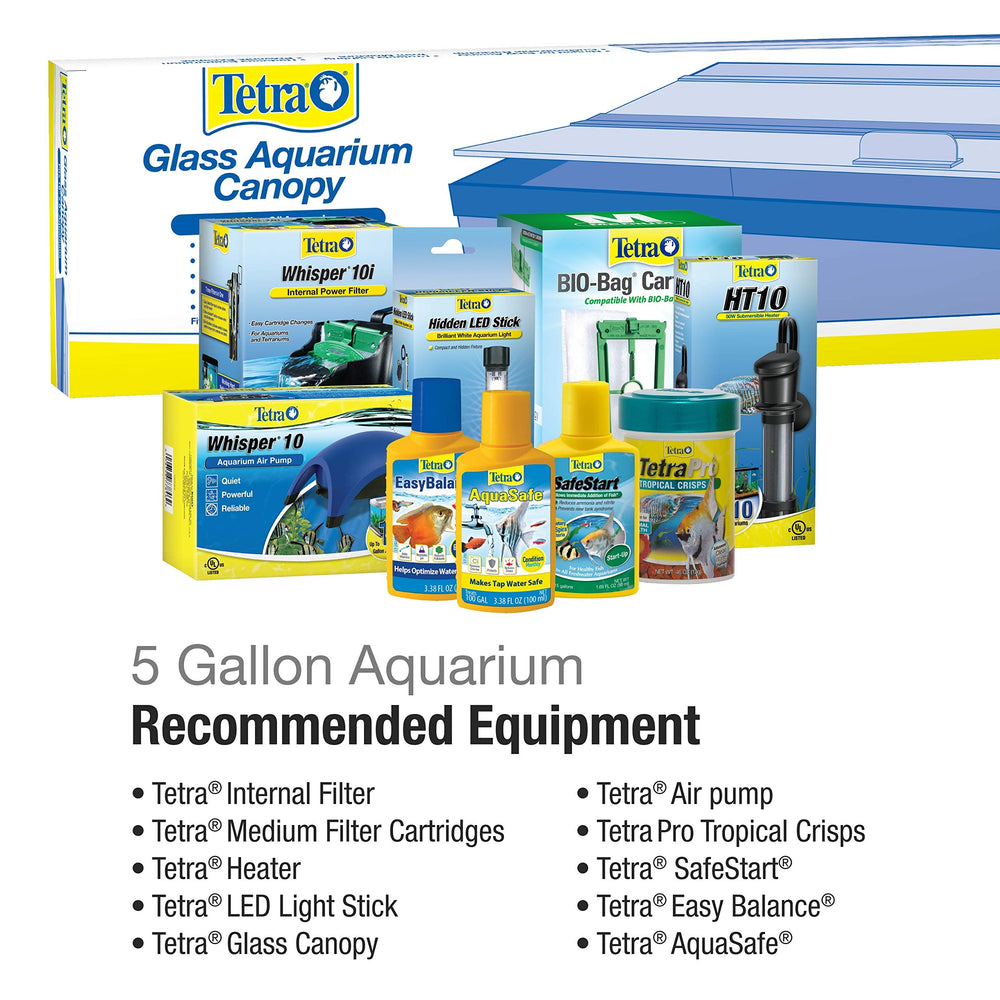 Tetra glass aquarium 5.5-gallon compact freshwater habitat for small rooms.