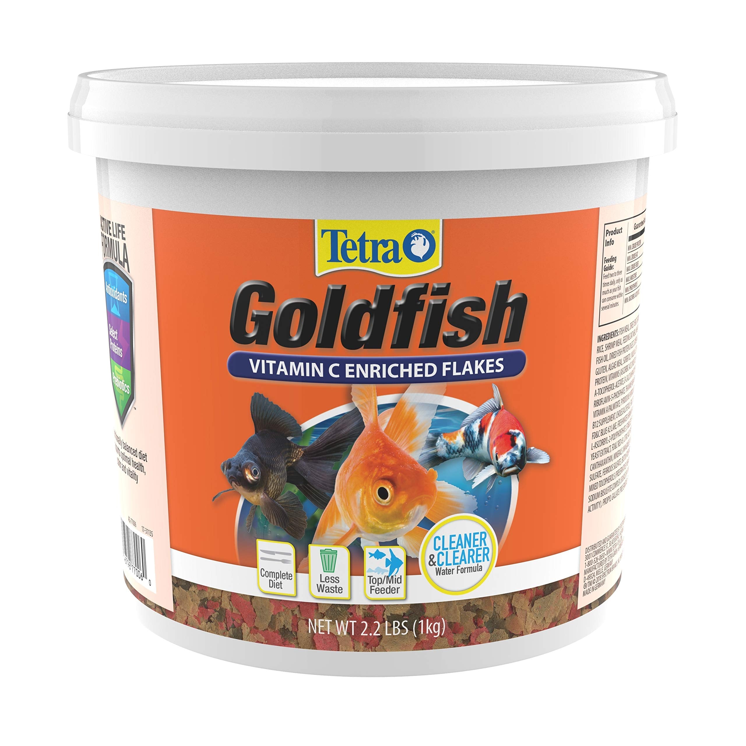 Tetra Goldfish Flakes bottle pour for easy feeding