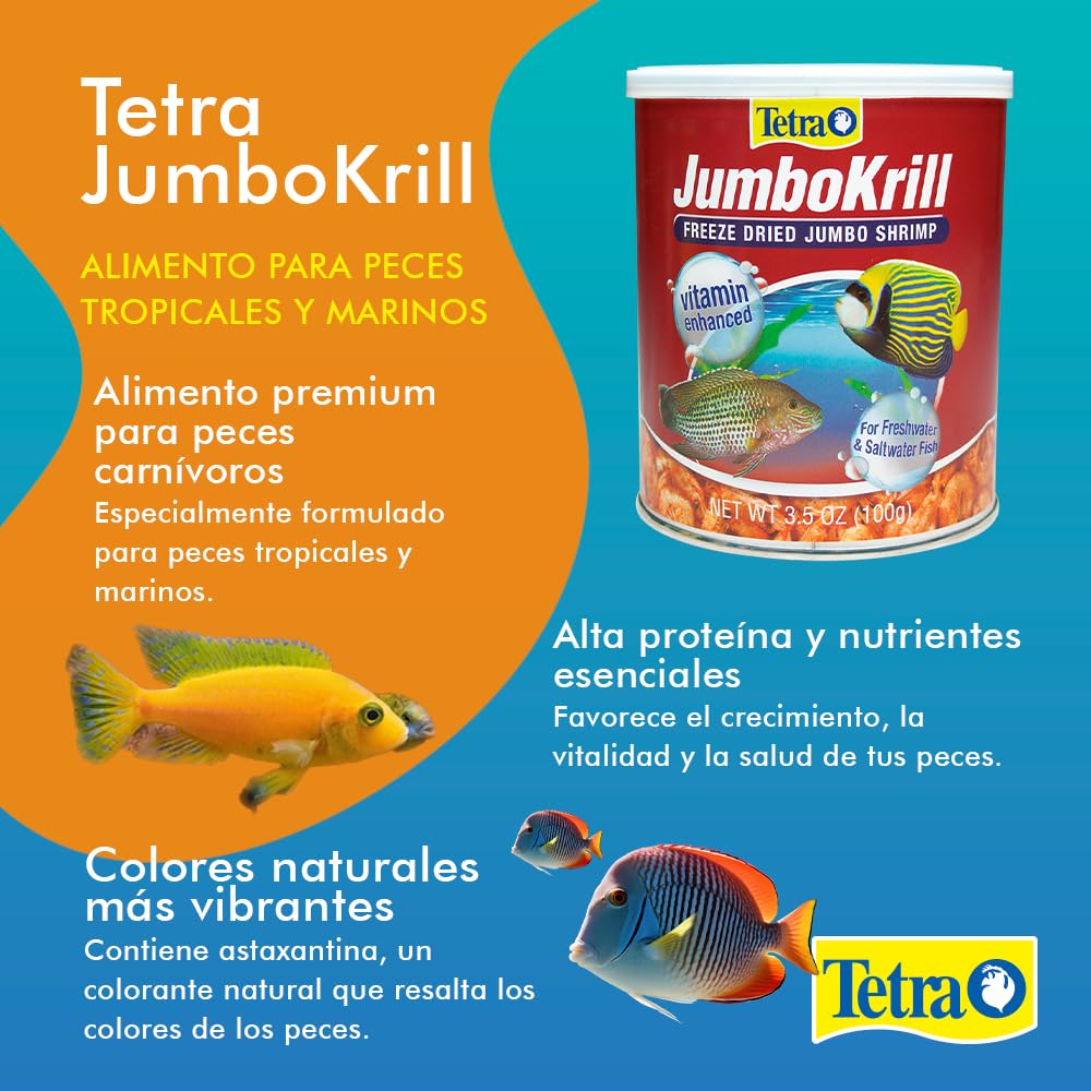 Tetra JumboKrill serving dish image illustrating color and nutrition variety.