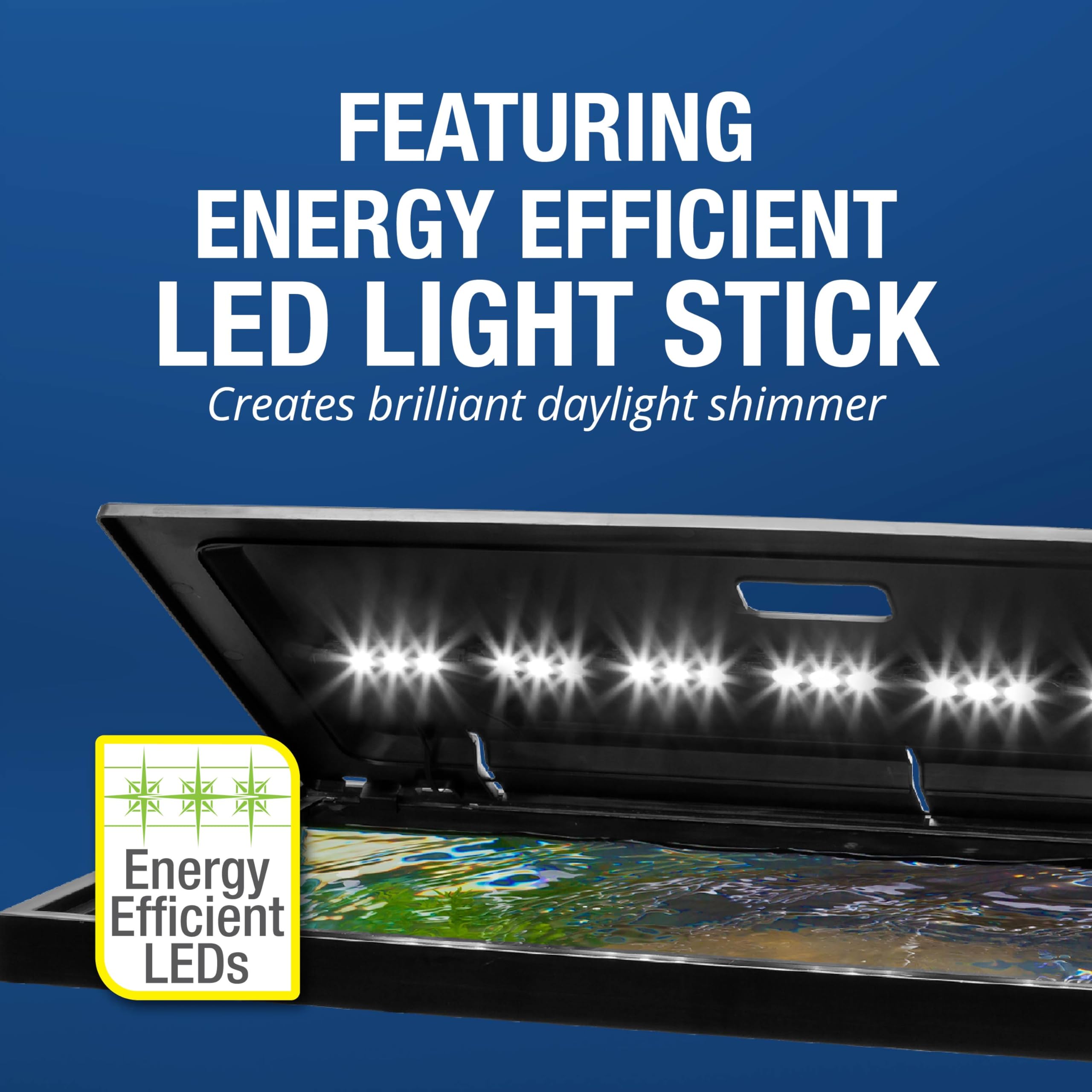Tetra LED Hood 30in-12in hidden LEDs deliver natural daylight shimmer.