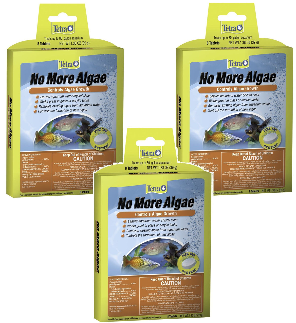 Tetra No More Algae Tablets 24-pack for algae control in glass and acrylic tanks.