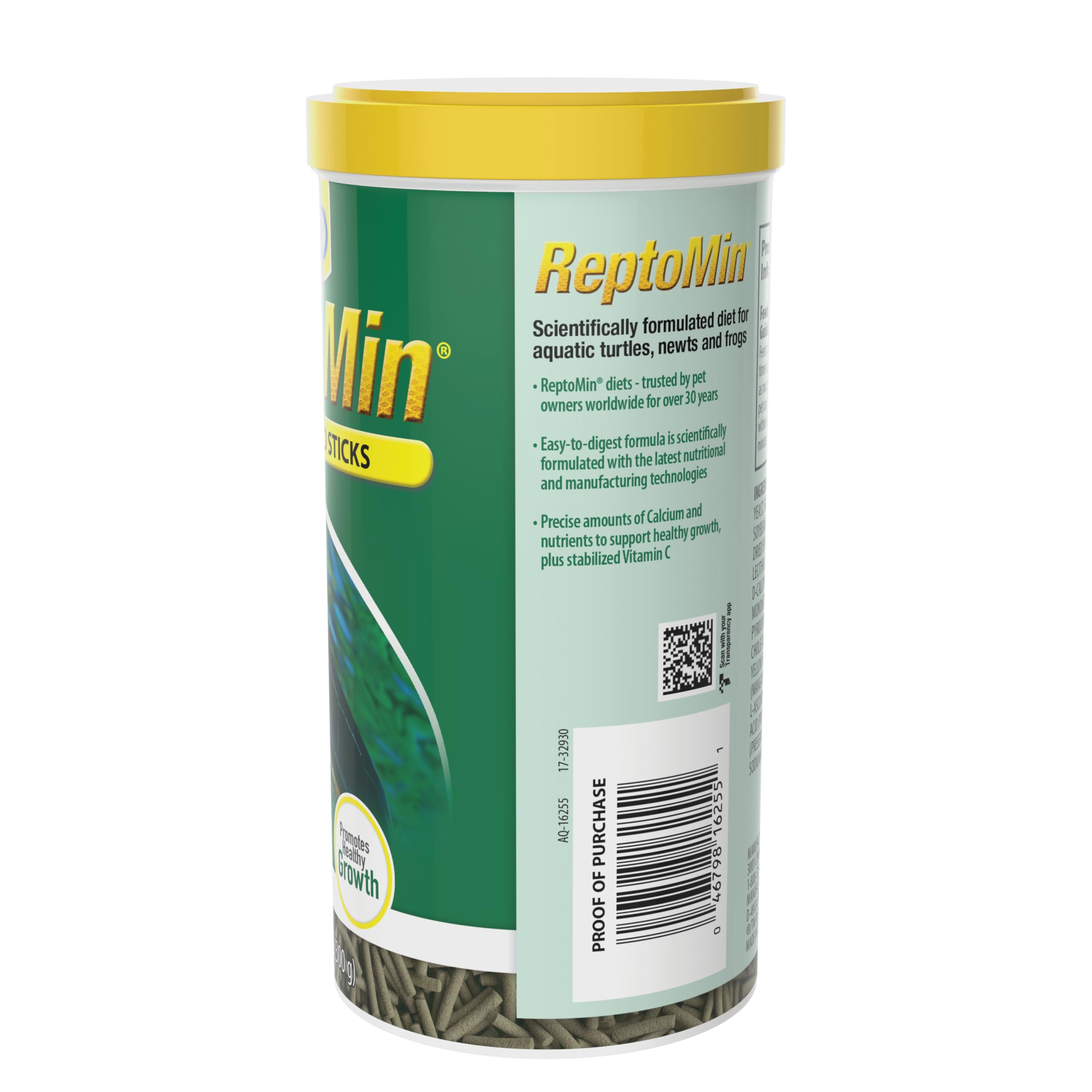 Tetra ReptoMin floating food sticks suited for newts and frogs during a mealtime.