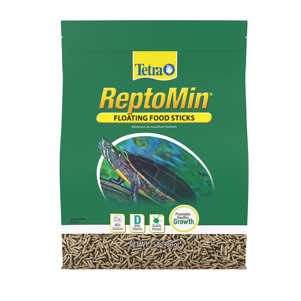 Tetra ReptoMin floating sticks for surface feeding with turtles.