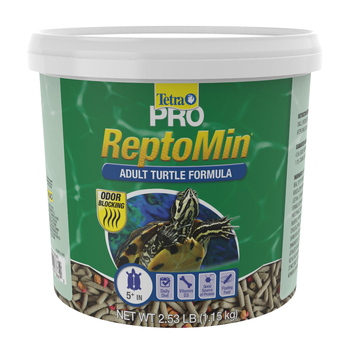 Tetra ReptoMin Pro Sticks pack close-up for a balanced adult turtle diet
