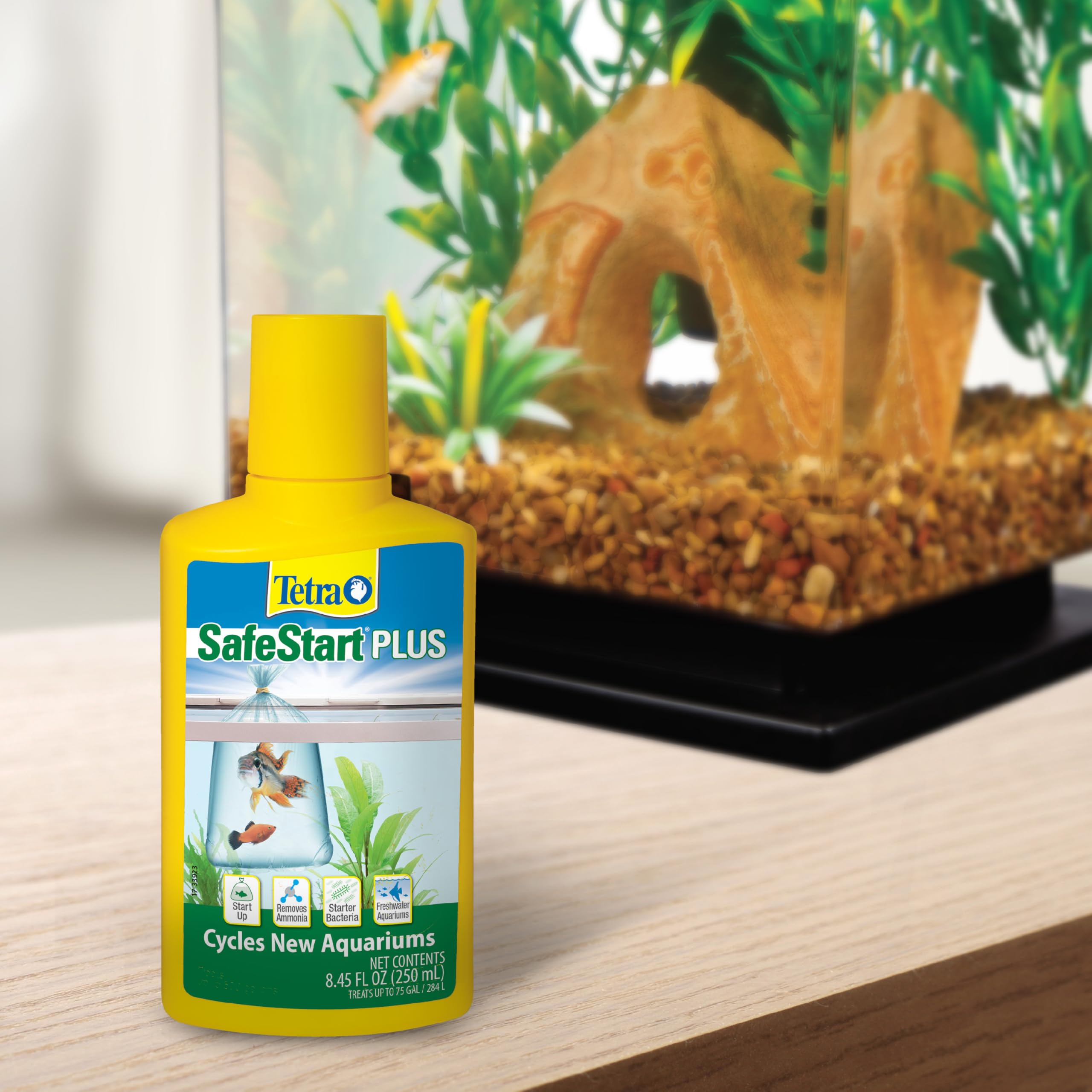 Tetra SafeStart Plus supports safe fish introduction with a healthy biofilter.