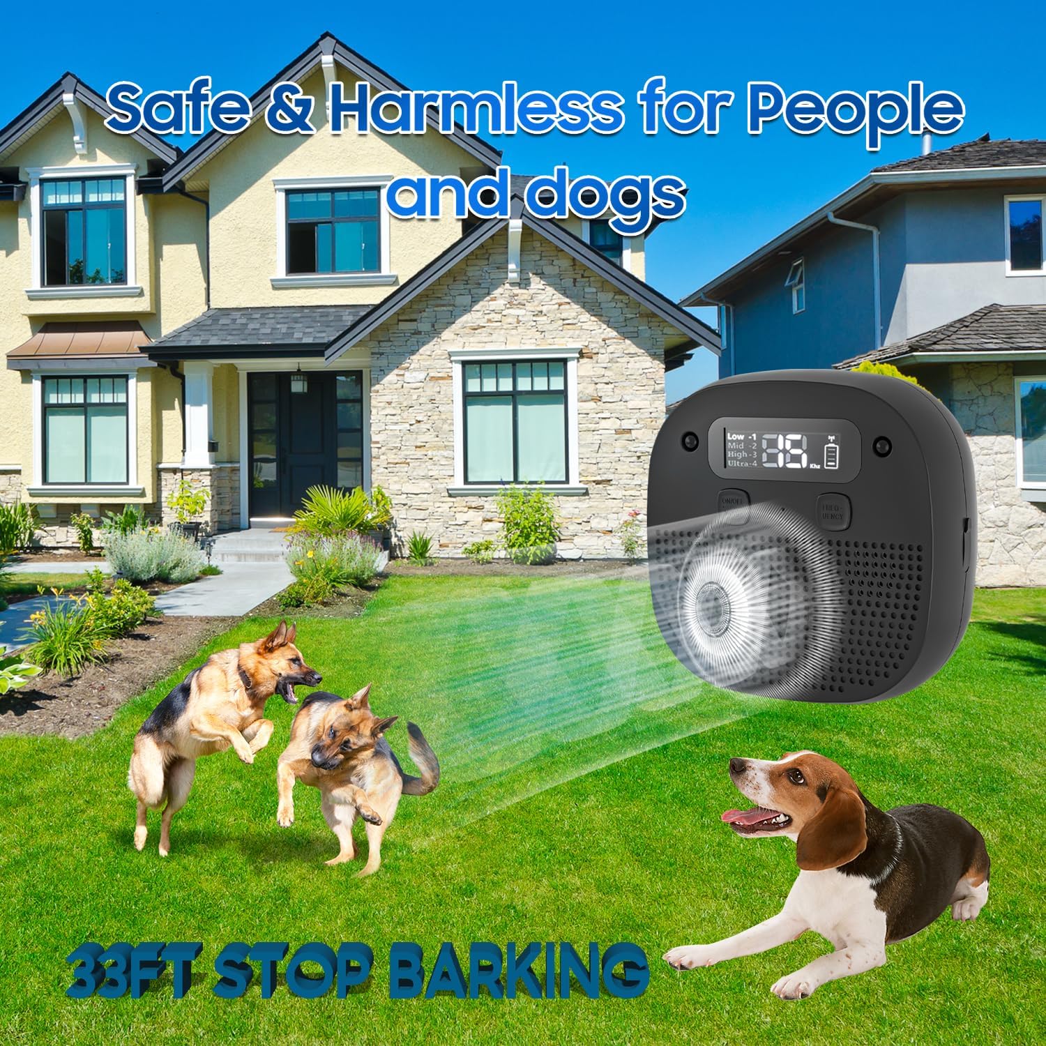 Tetra Ultrasonic Bark Deterrent 60ft range remote enables distant training