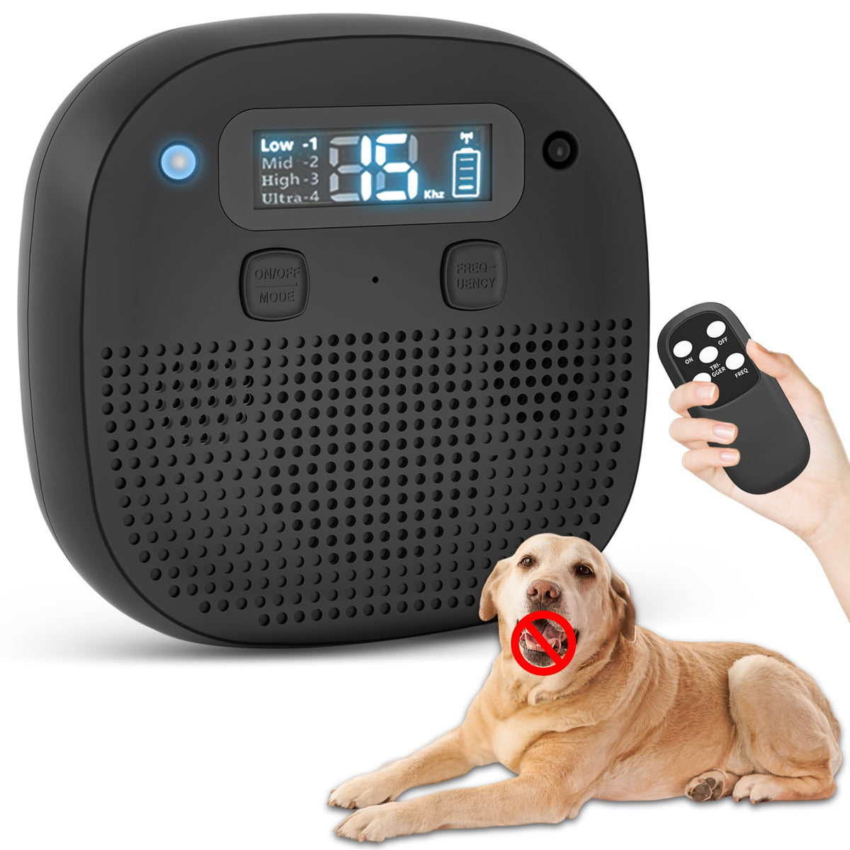 Tetra Ultrasonic Bark Deterrent remote in use for effective outdoor training