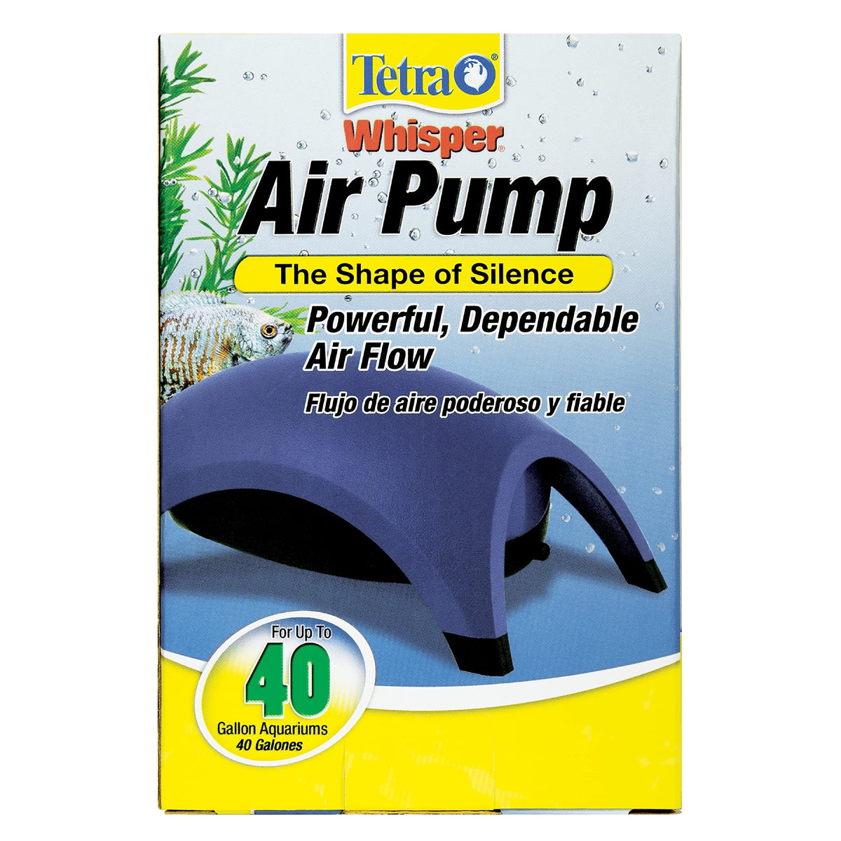 Tetra Whisper Air Pump front view showing the compact dome for quiet operation