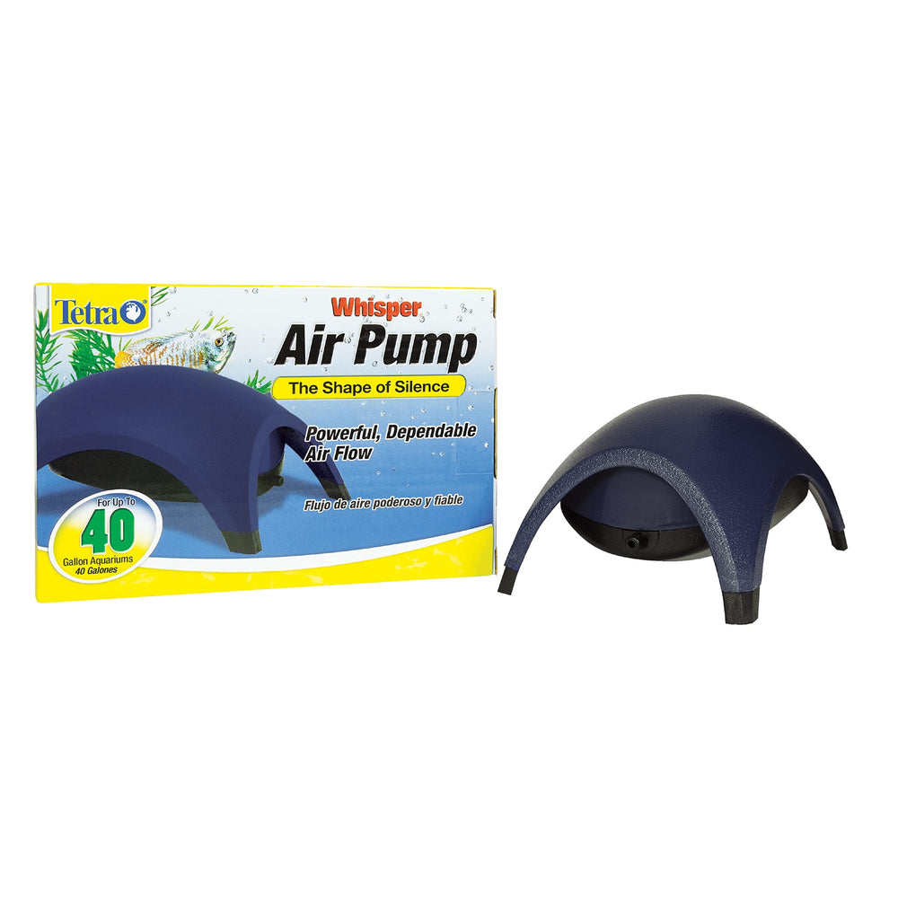 Tetra Whisper Air Pump with rubber feet reducing vibrations for a calmer tank