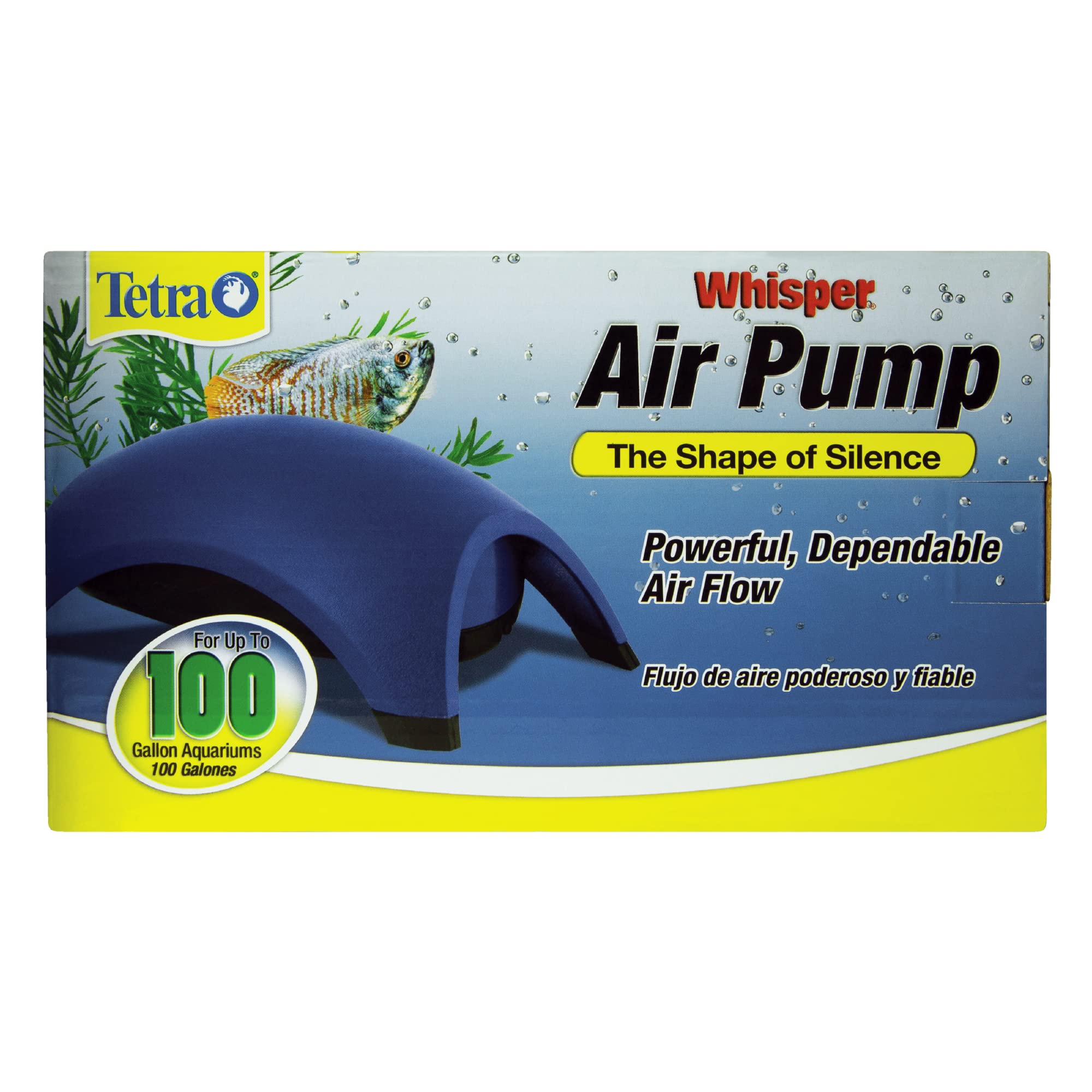 Tubing connection shown on the Tetra Whisper pump simplifies setup.