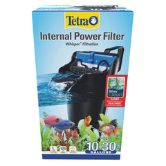 Tetra Whisper Internal Filter mounted inside the aquarium for quiet filtration.