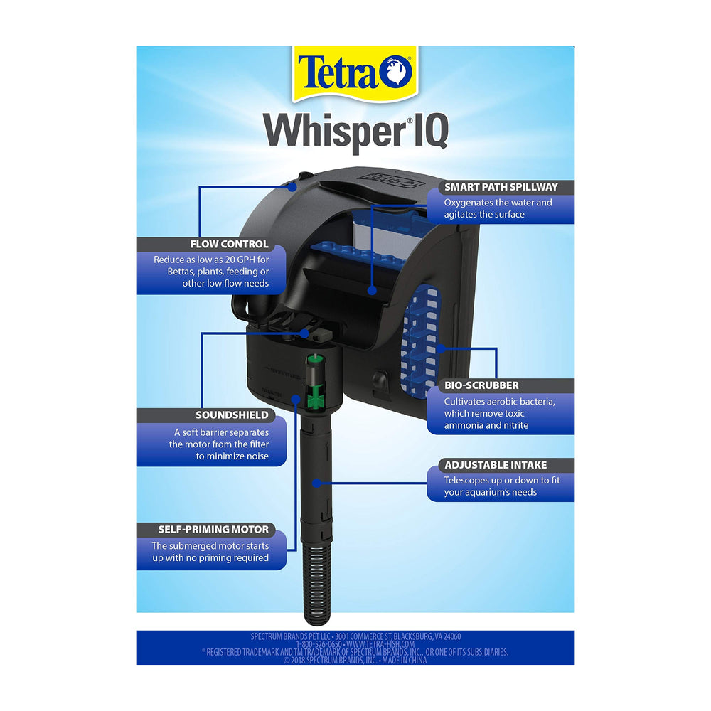 Tetra Whisper IQ 45 compatible with Bio-Bag cartridges for simple replacements.