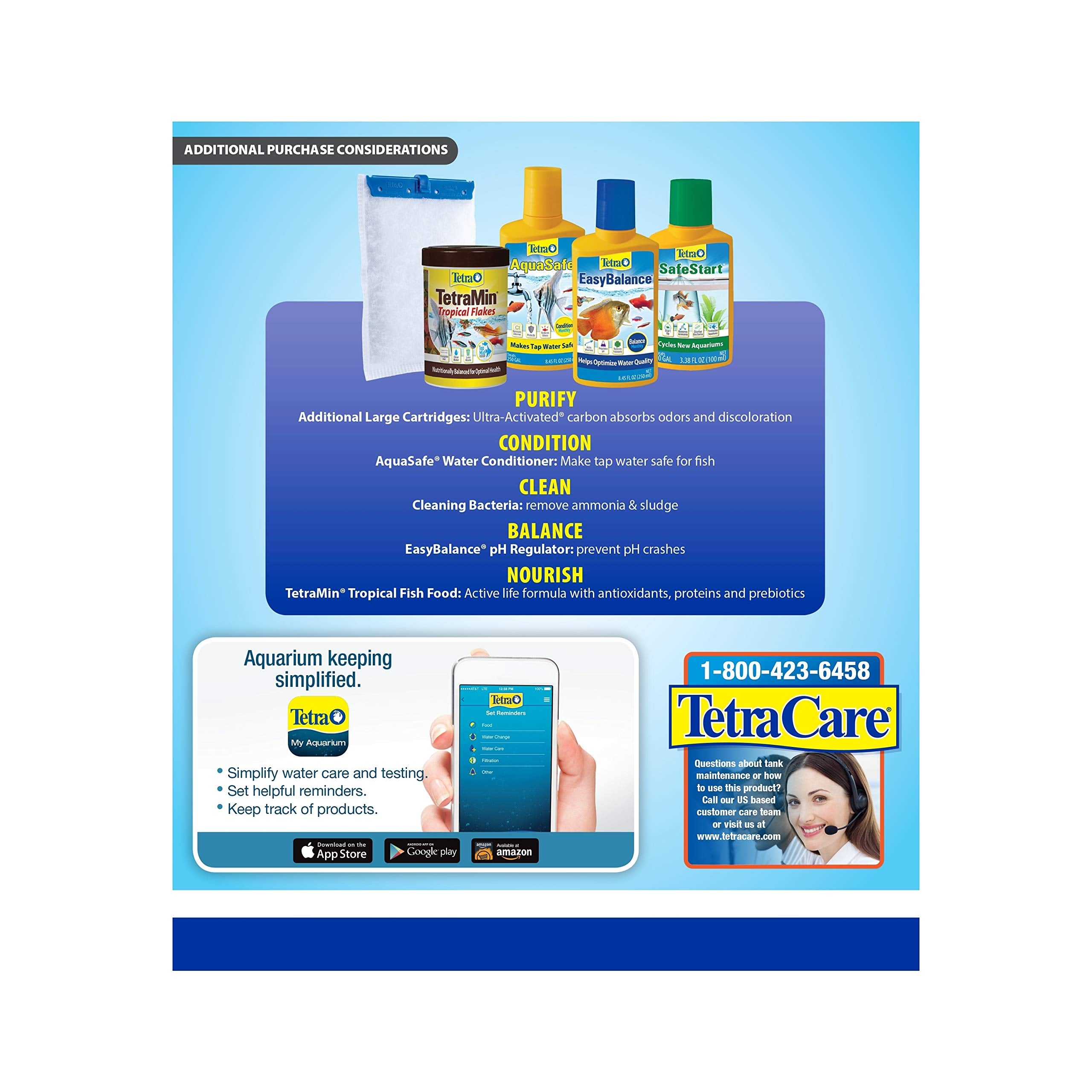 Tetra Whisper IQ blue bag cartridges shown for easy refills