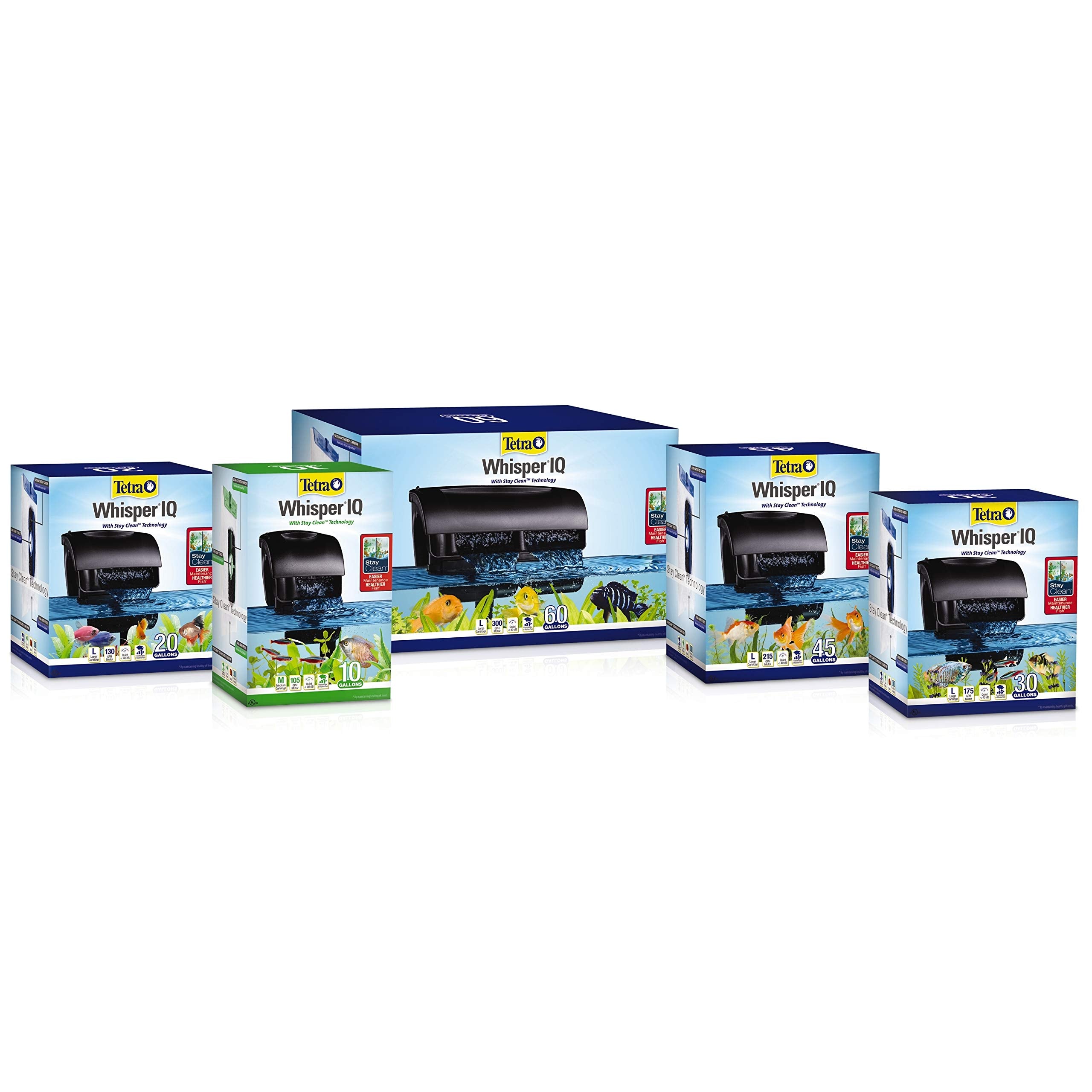 Tetra Whisper IQ Power Filter keeps noise low and water clear during use.