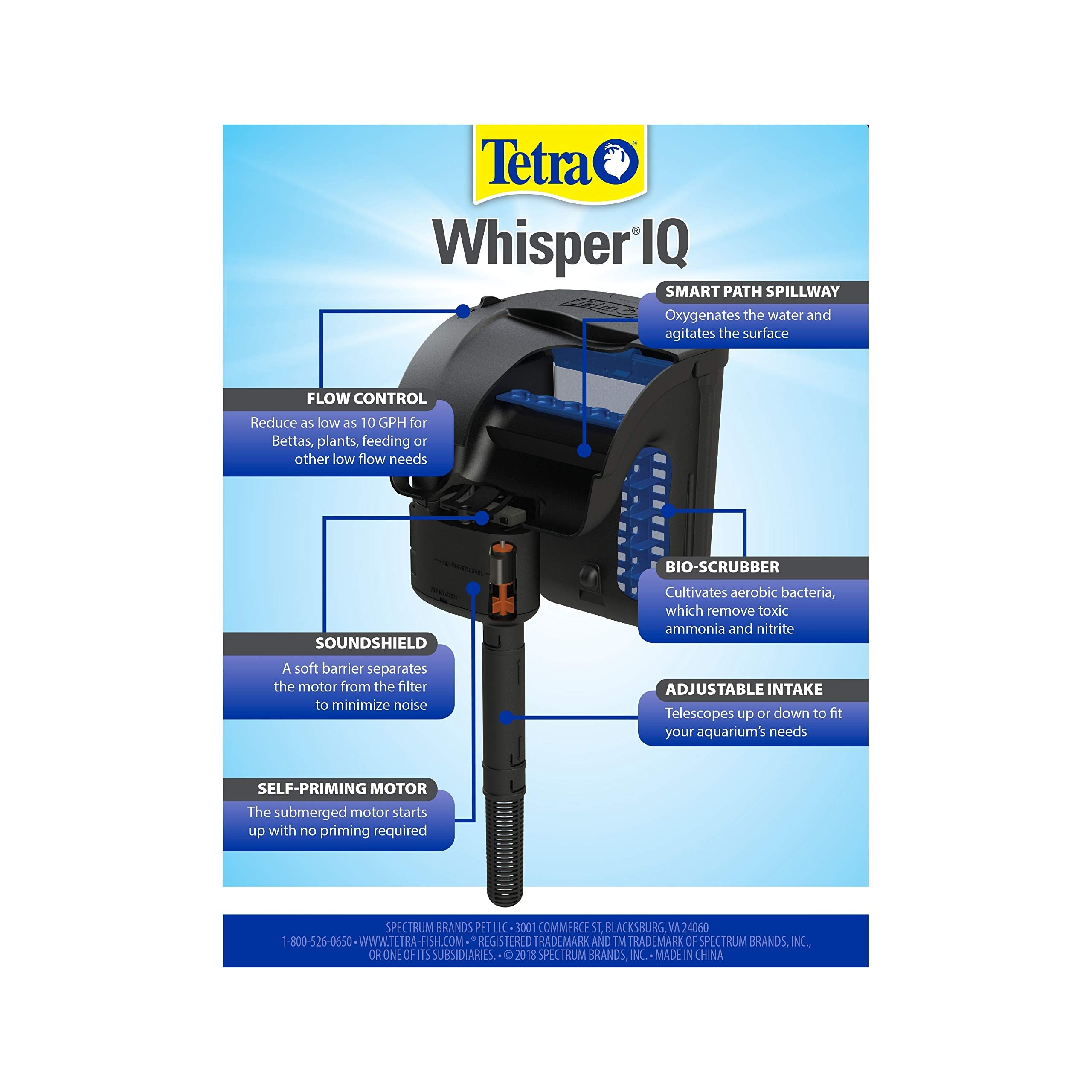 Tetra Whisper IQ Stay Clean technology maintains stable pH levels