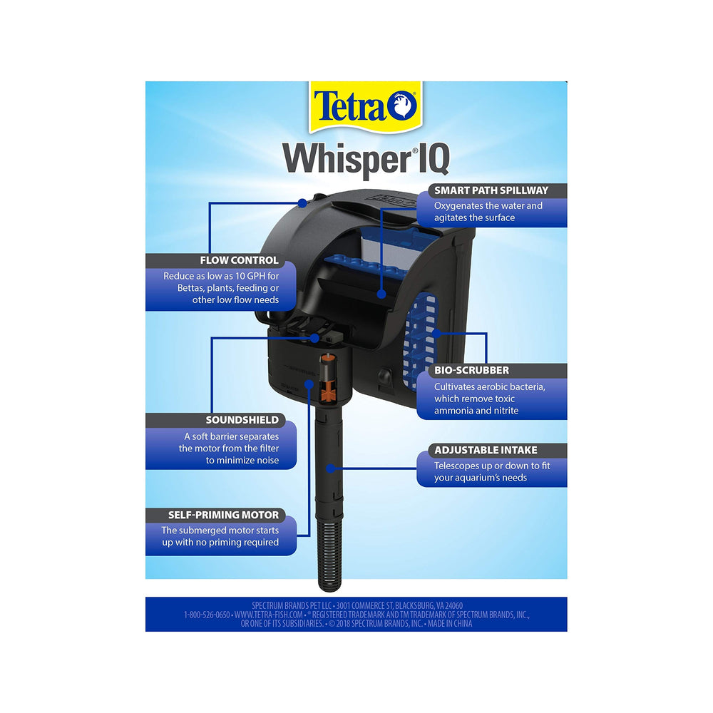 Tetra Whisper IQ Stay Clean technology maintains stable pH levels