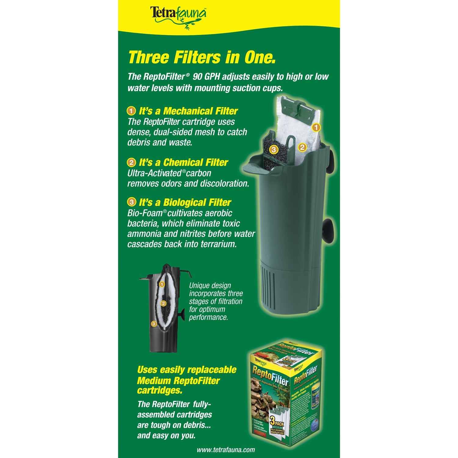 Oversized suction cups anchor the heater to glass to prevent movement.
