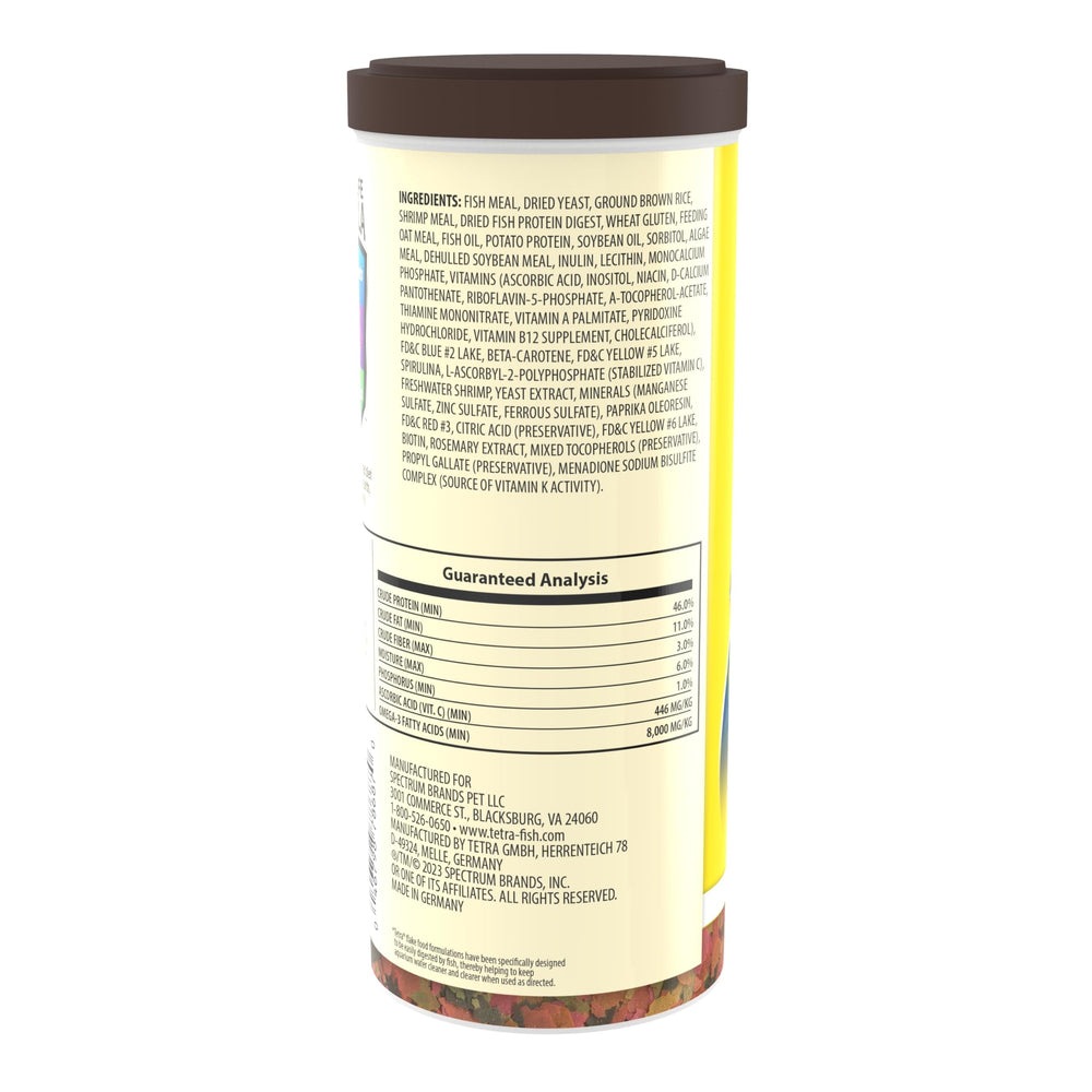 TetraMin Tropical Flakes served in a dish during feeding, promoting color and vitality