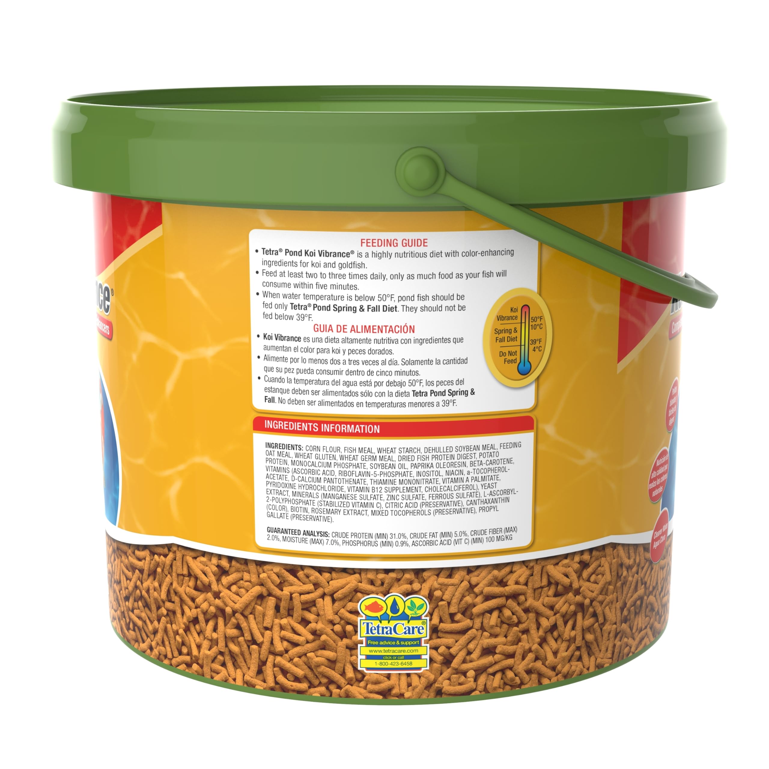 TetraPond Koi Vibrance fish-feeding-action demonstrates easy digestibility for pond fish.