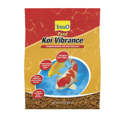 TetraPond Koi Vibrance soft sticks float for easy digestion and color boost.