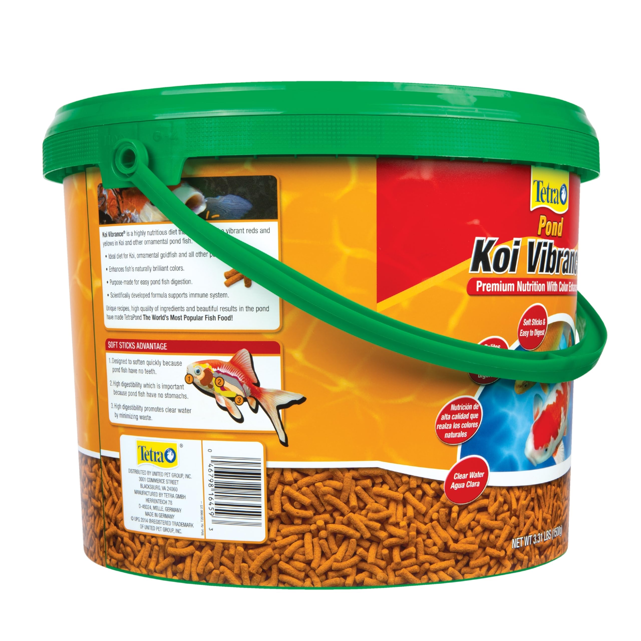 TetraPond Koi Vibrance water-clarity illustrates reduced waste and clearer pond water.