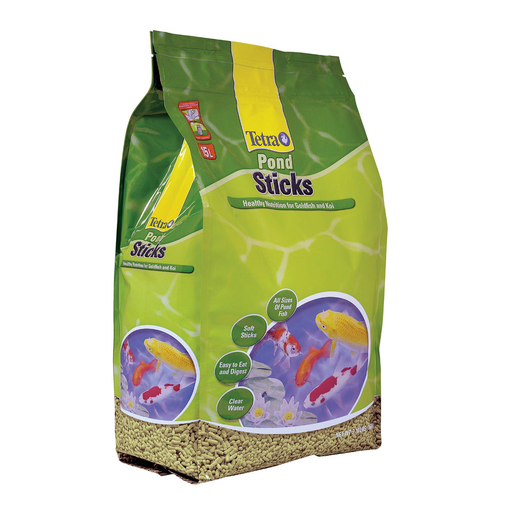 TetraPond Pond Sticks packaging for convenient storage and feeding.
