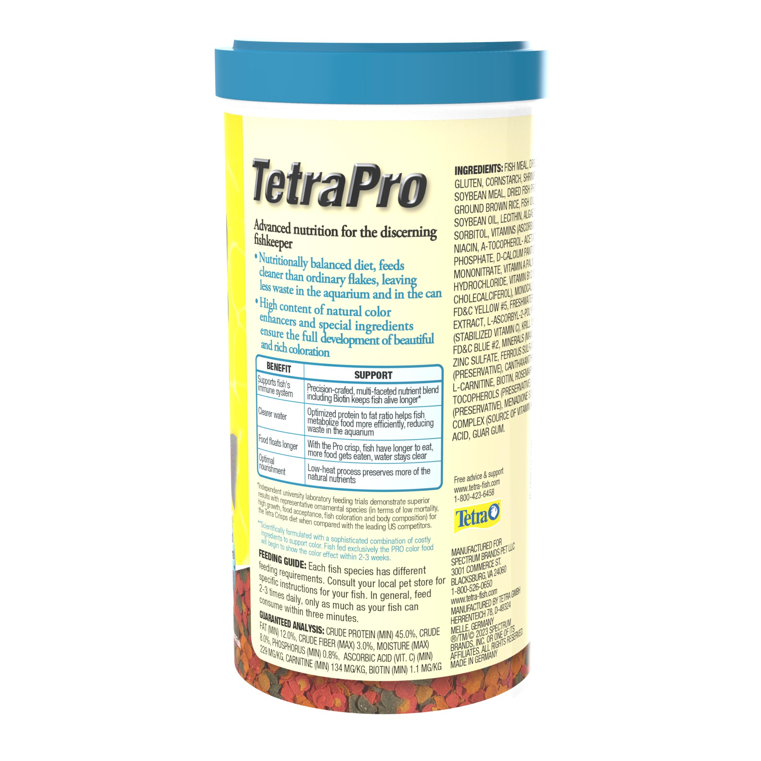 TetraPro Tropical Color Crisps color-enhancement visible in healthy-looking fish.