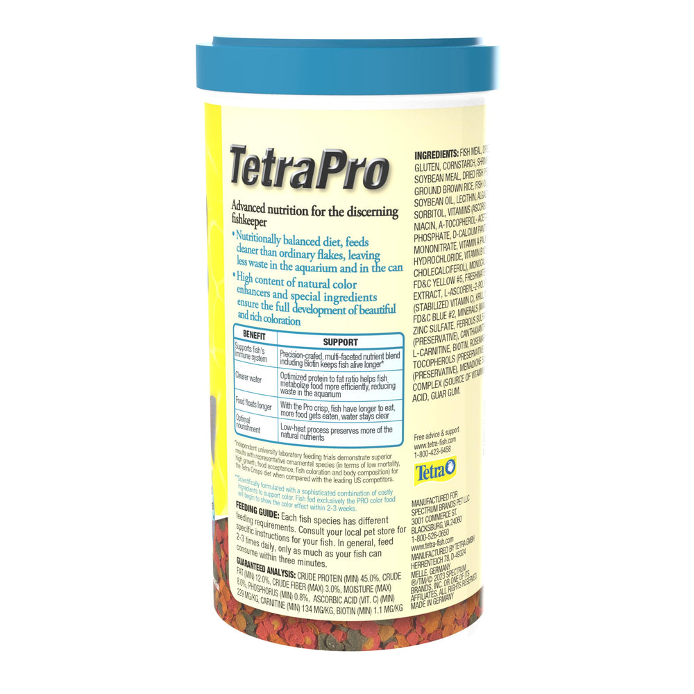 TetraPro Tropical Color Crisps color-enhancement visible in healthy-looking fish.