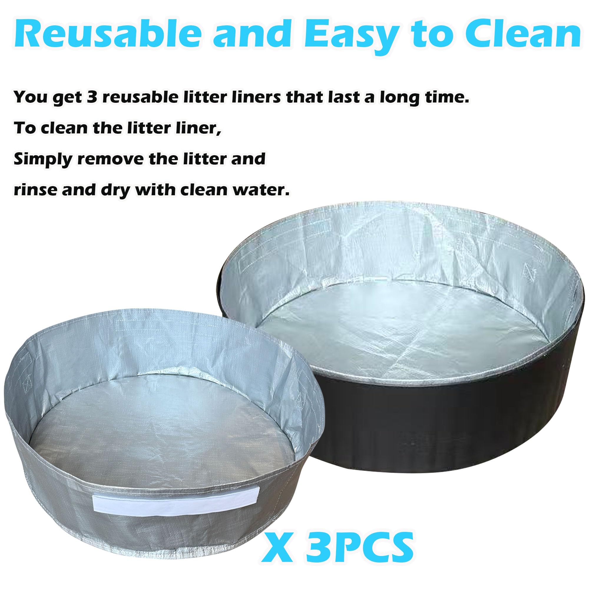 TeurWone reusable polyester liner simplifies cleanup after litter changes.