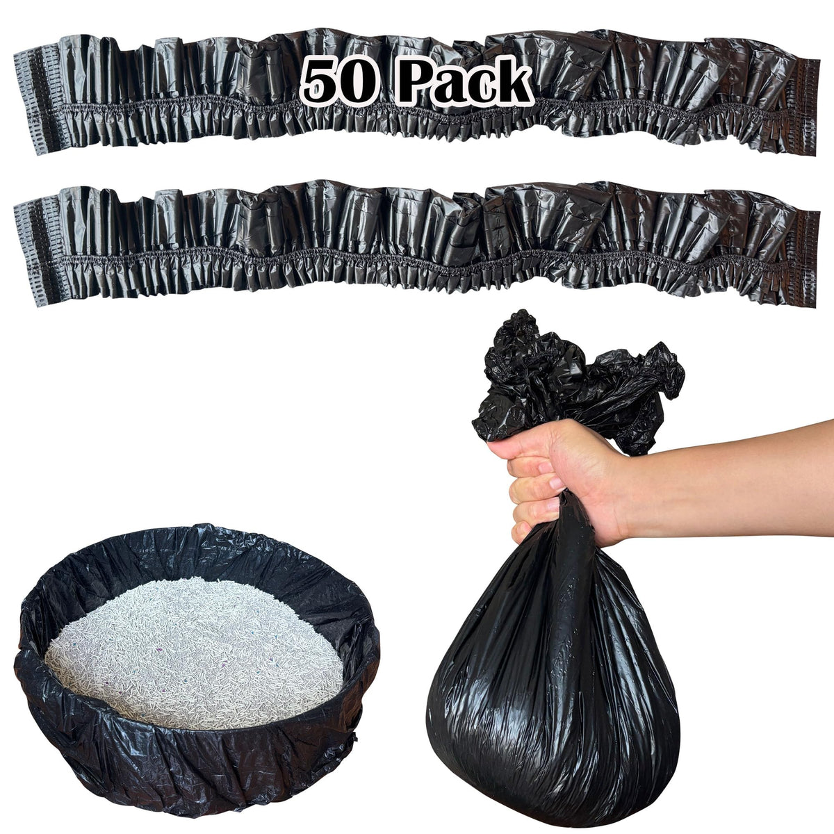TeurWone litter box liners with hooded compatibility for clean disposal