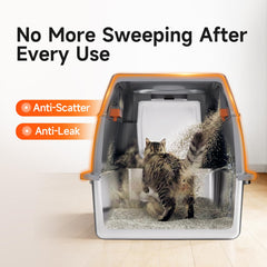 Tevila 3-in-1 modular litter box adapts to enclosed, semi-covered, or open setups.