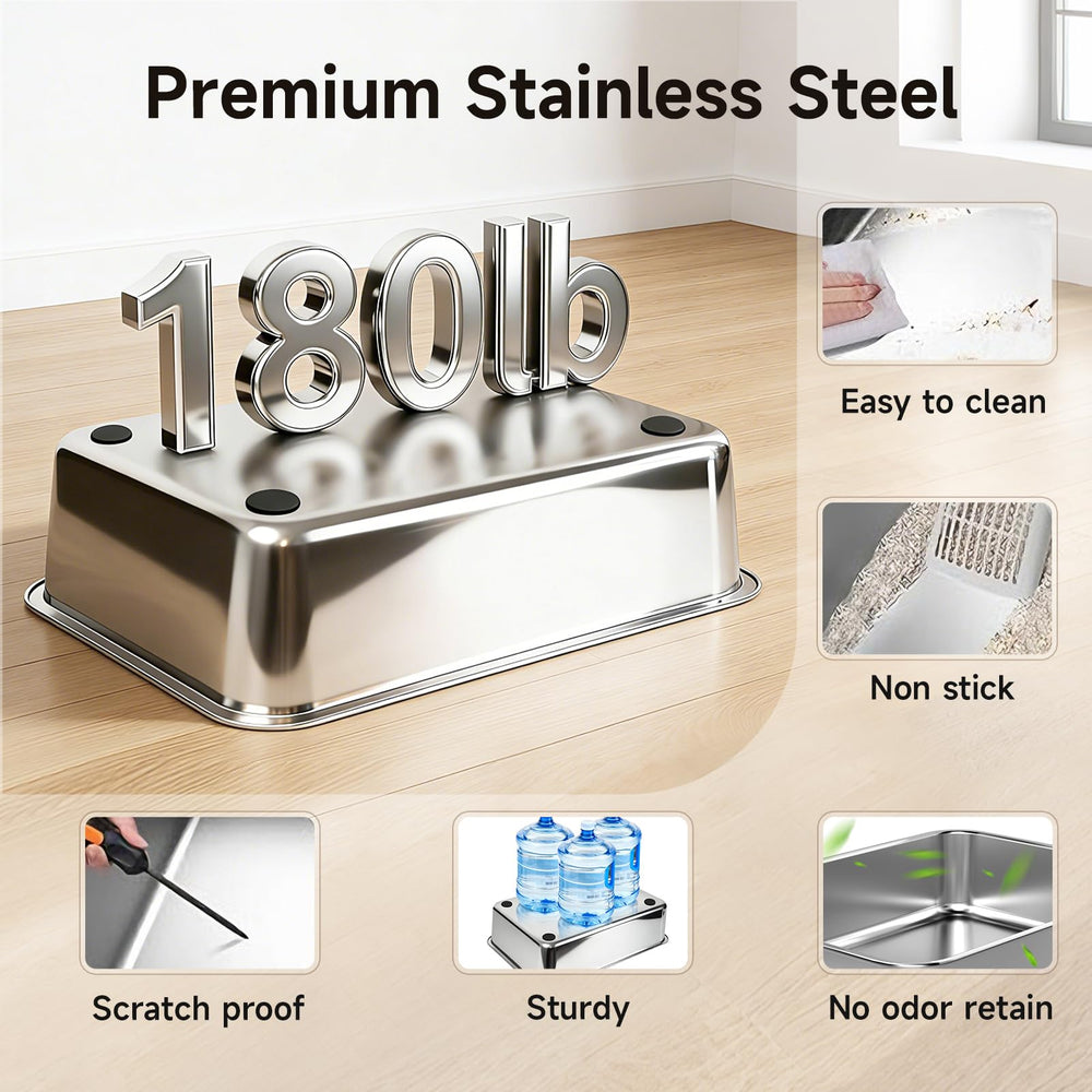 Tevila litter scoop with holder keeps cleaning tools organized.