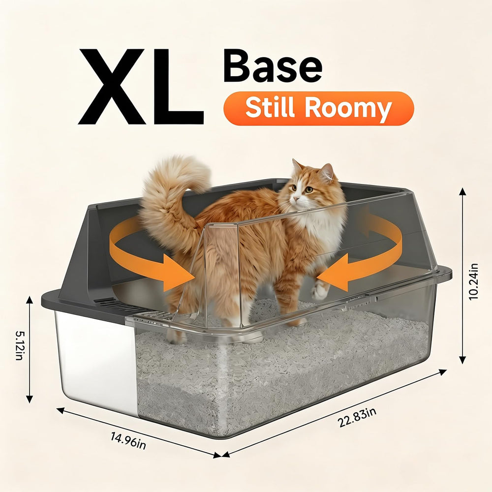 Tevila XL cat litter pan with jumbo capacity for larger cats