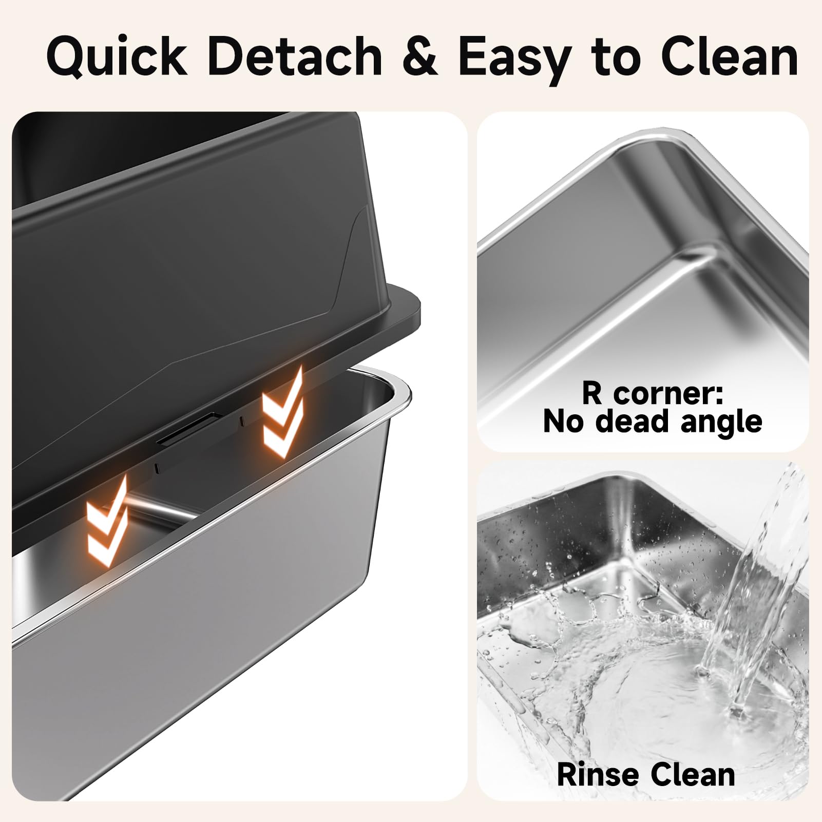 Tevila XL stainless litter box multi-cat capacity supports busy homes with multiple felines.