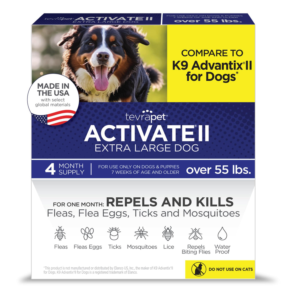 TevraPet Activate II bottle pour for flea and tick prevention on dogs