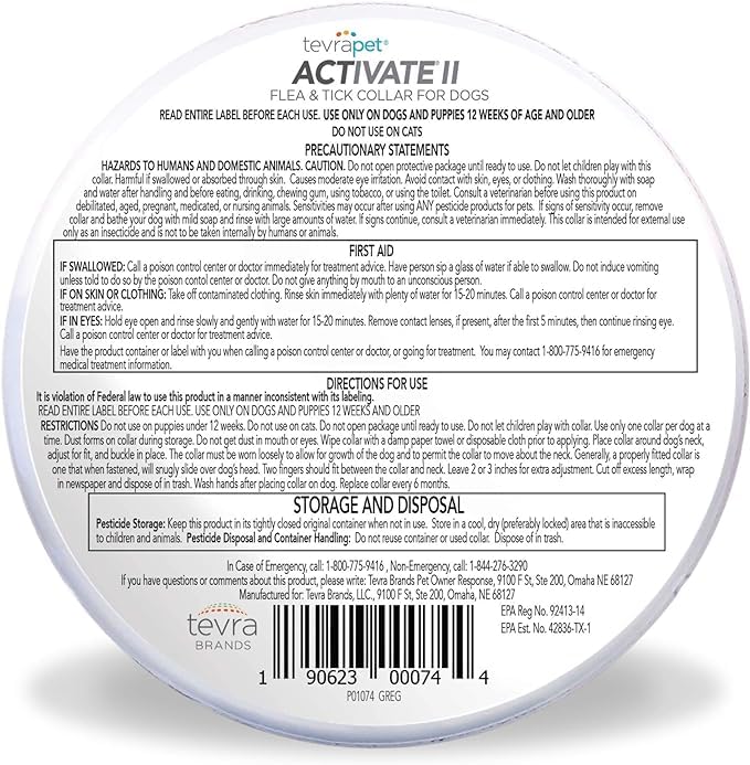 TevraPet Activate II worn by dog with collar up to 15 inches