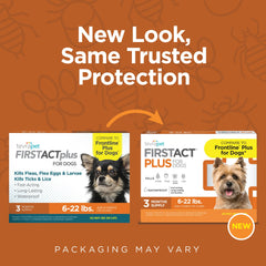 TevraPet FirstAct Plus applicator applied to dog's neck for easy use