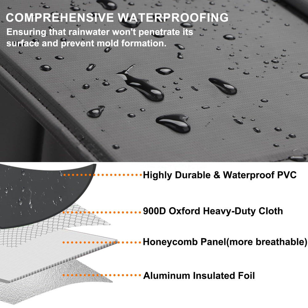 Texsens heated cat house roof window enables easy monitoring from above.