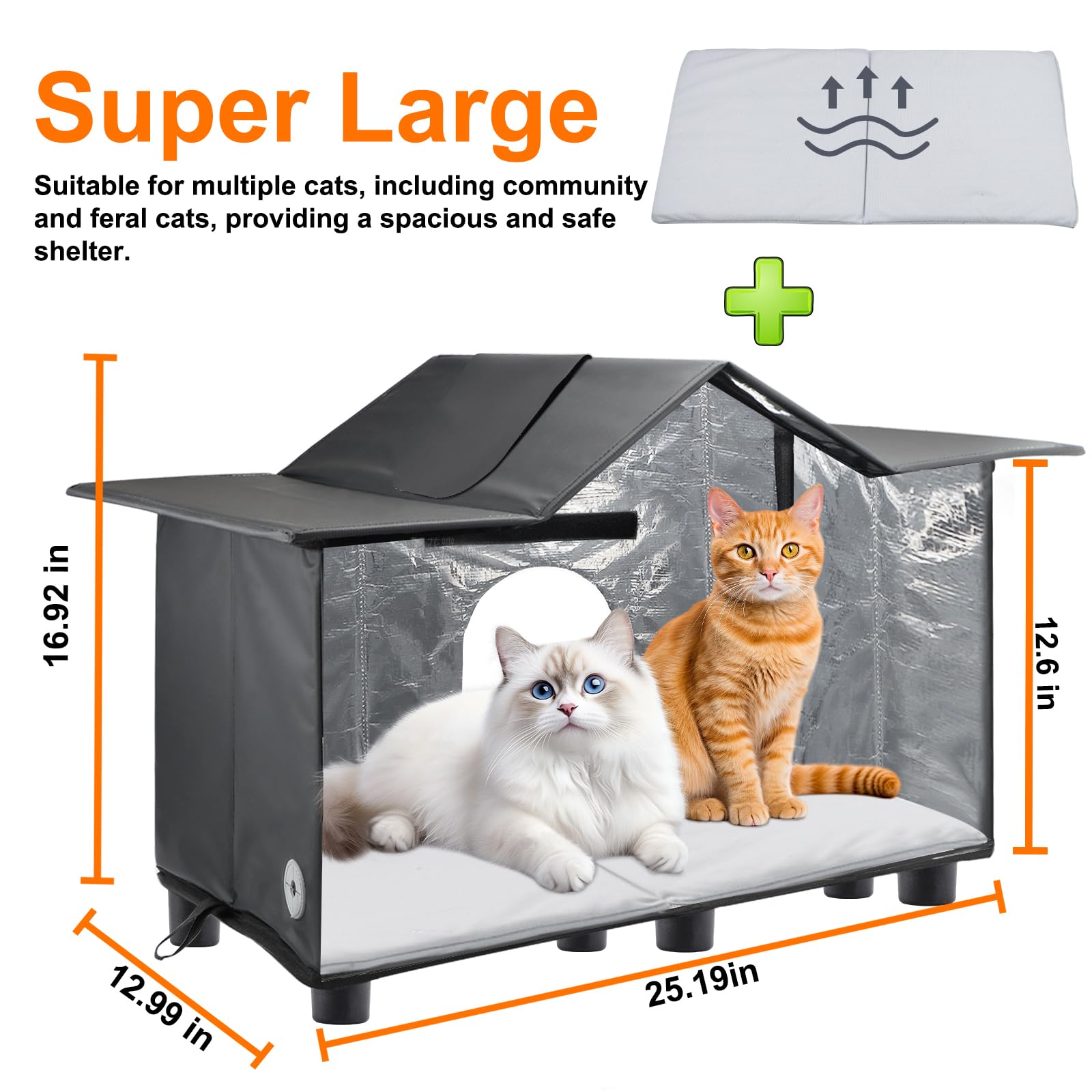 Texsens Outdoor Cat House collapsible design enables tool-free, rapid setup