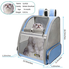 Texsens Pet Backpack Carrier safety straps keep pet secure on hikes