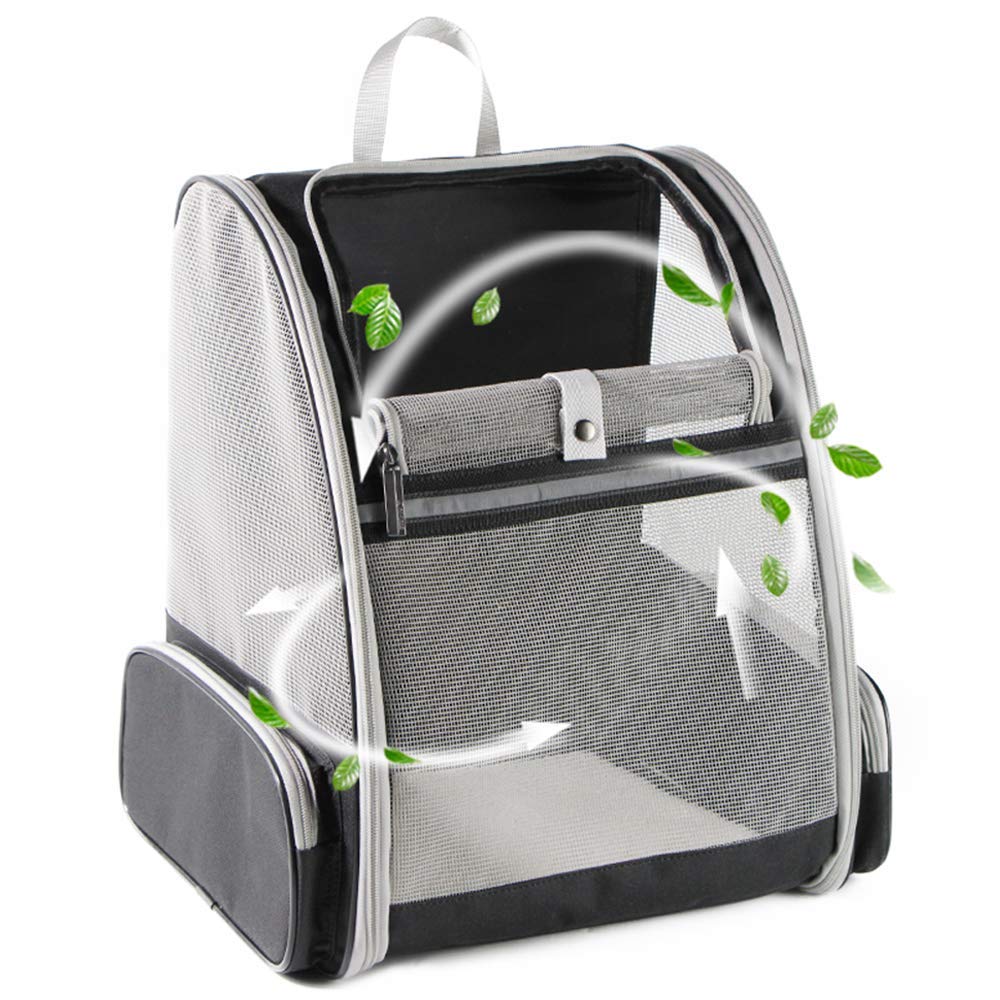 Texsens Traveler Bubble Backpack front view highlights breathable mesh for pet comfort.