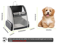 Texsens Traveler Bubble Backpack side view emphasizes ventilation for easy pet monitoring.
