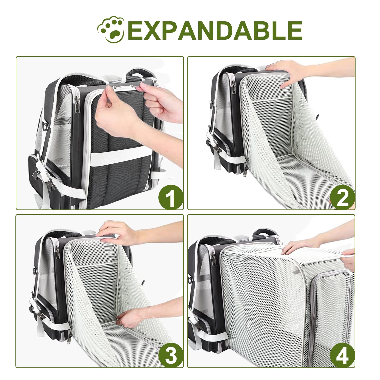 Texsens Bubble Backpack with dog inside, removable cosy mat adds comfort.
