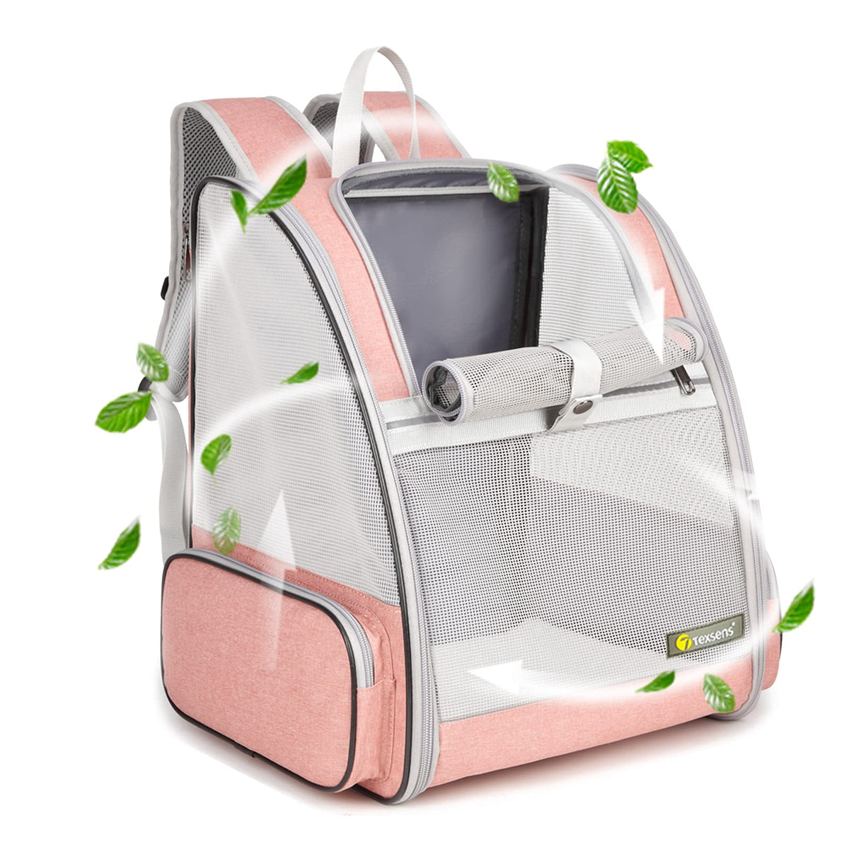 Texsens Traveler Bubble Backpack front view, compact design for easy pet travel.