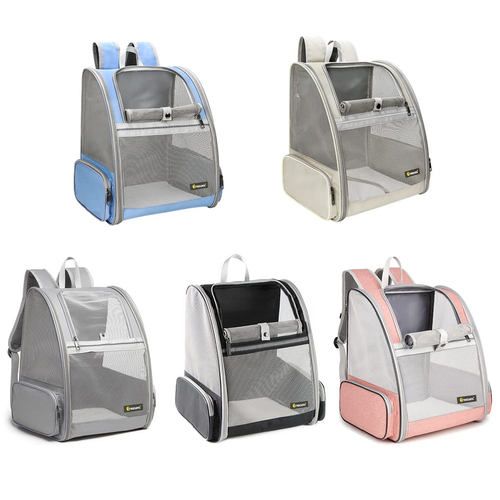 Texsens Traveler Bubble Backpack three-side PVC mesh enables better airflow for pets.
