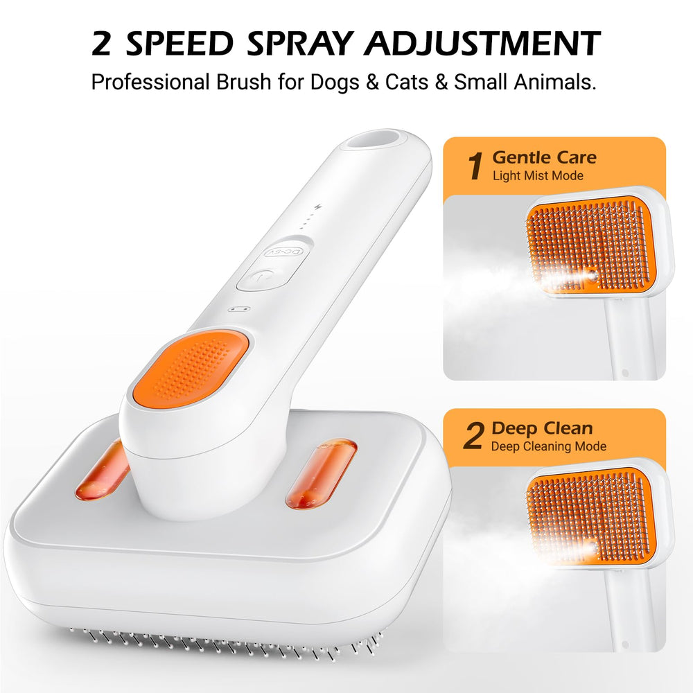 Tezkoles 3-in-1 Pet Steam Brush mist spray enhances coat softening