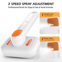 Tezkoles 3-in-1 Pet Steam Brush mist spray enhances coat softening