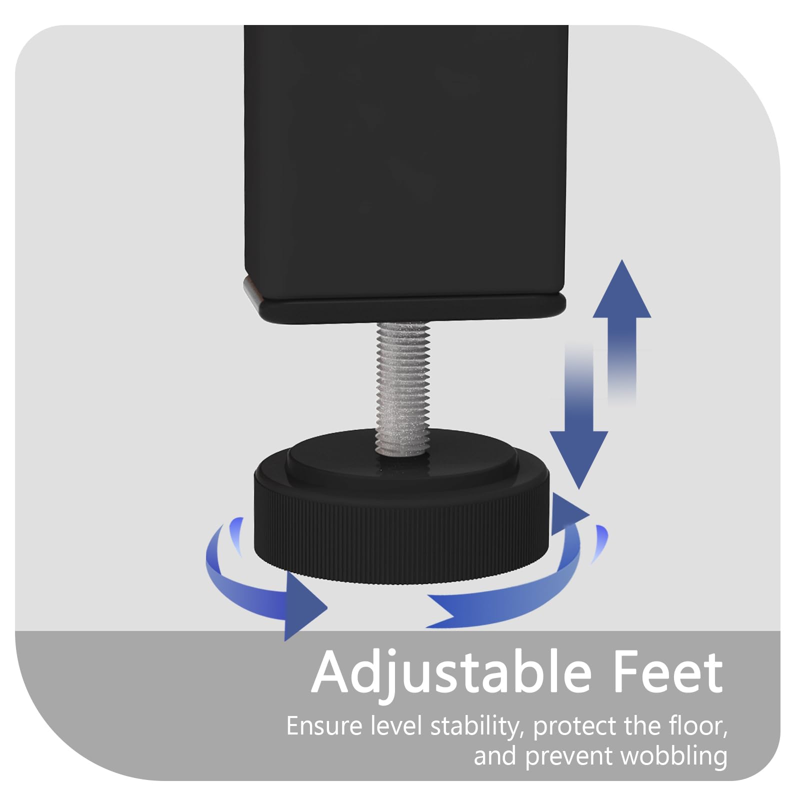 TFK stand adjustable feet ensure level stability on varied floors