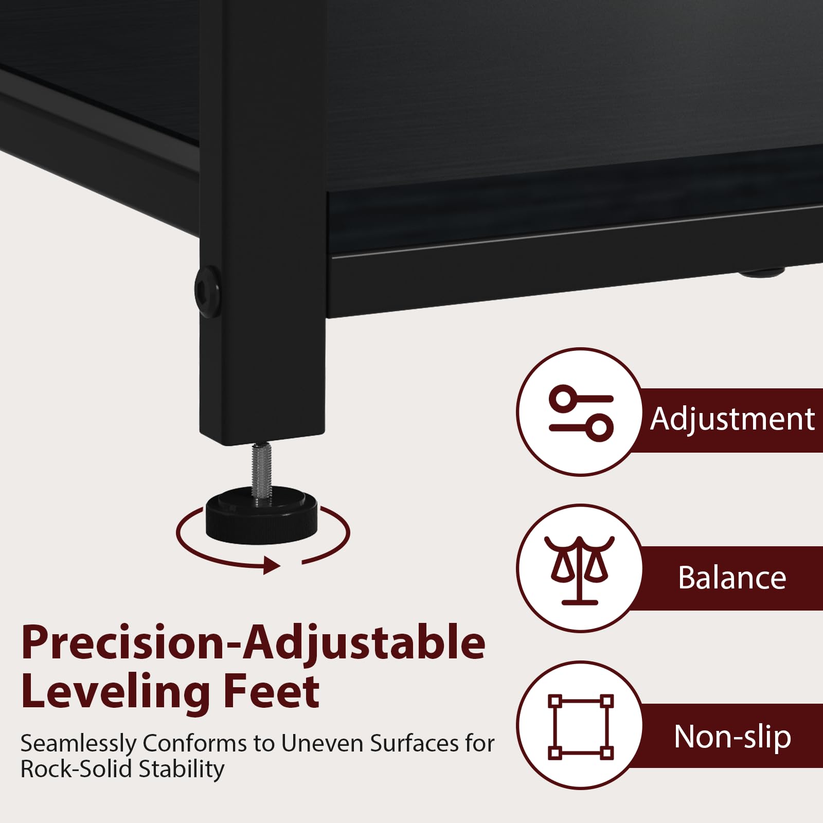 TFK stand X-shaped reinforcement provides strong, wobble-free support.
